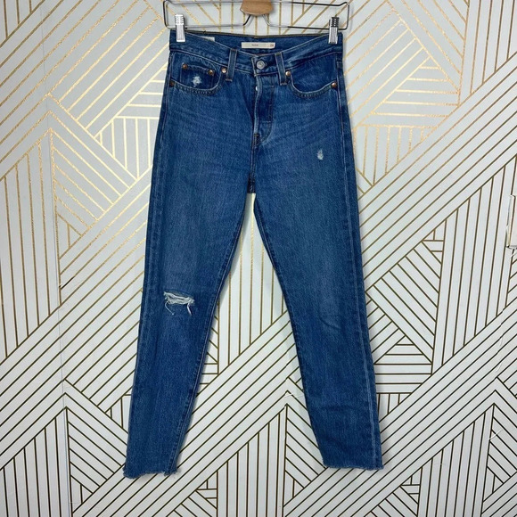 Levi's Wedgie Icon Jeans 100% Cotton‎ Denim Medium Wash Size 24 - Picture 2 of 12